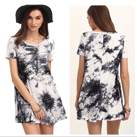 🖤SOLD!🆕 Amelia Black Tie Dye Swing Dress🖤NWT🖤 - Picture 5 of 8